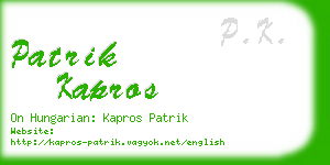 patrik kapros business card